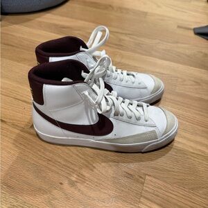 Nike Maroon and White Sneakers